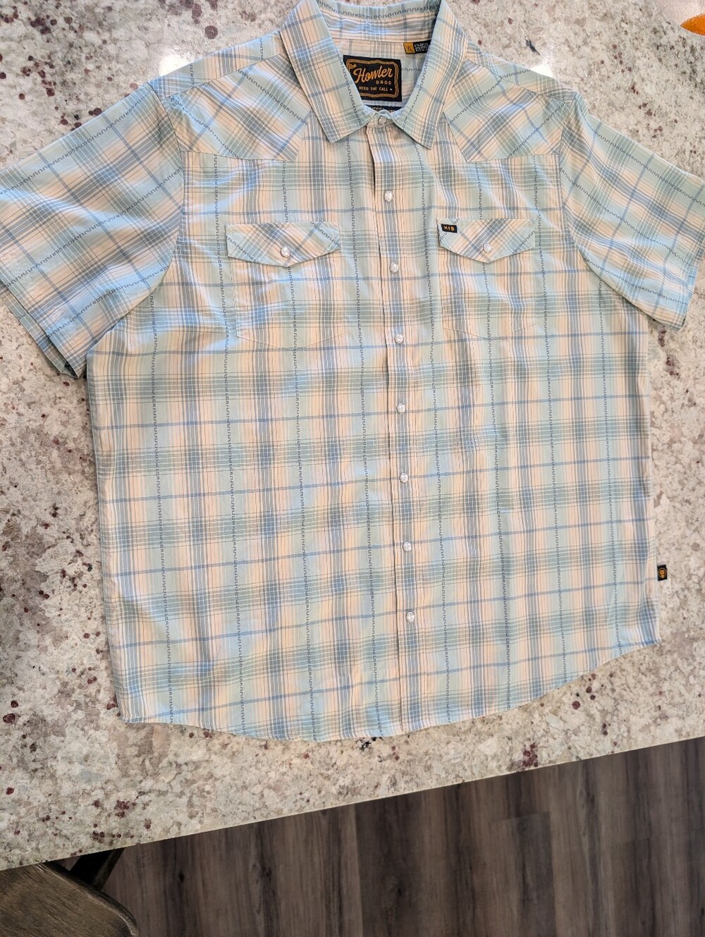 Howler Brothers H Bar B Snapshirt - Prairie Plaid: Seafoam